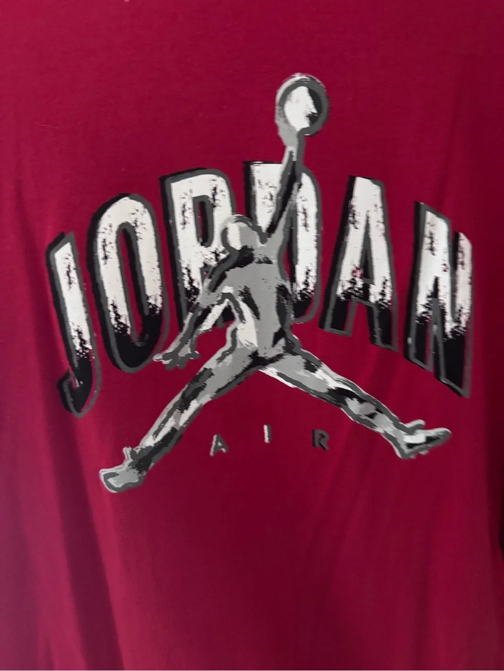 Air Jordan Graphic Tee - Deep Red with White Print